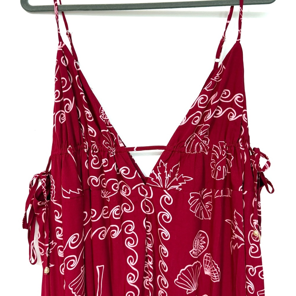 Label of Love Anthropologie Dark Red Waves Boho Dress - Picture 4 of 4